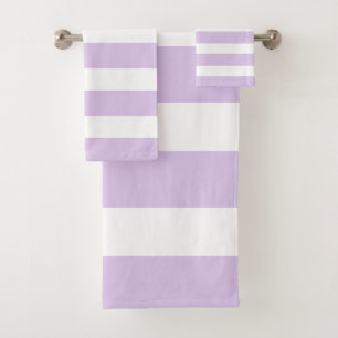 Chic Lavender and White Stripes  Bath Towel Set