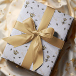 Chic Lavender Buzzing Royal Queen Bee & Gold Crown Wrapping Paper<br><div class="desc">Create an elegant gift presentation with this chic Lavender Wrapping Paper. Featuring a seemless pattern of my hand-drawn illustration of the Queen Bee and her golden crown,  buzzing this way and that. 
The hand-drawn words in gold,  "Queen Bee" are scattered throughout the pattern.</div>
