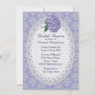 Chic Lavender Damask Bridal Shower Invitation