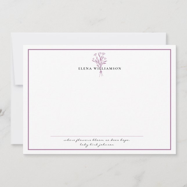 Chic Lavender Frame - Flowers & Hope Personalised Card (Front)