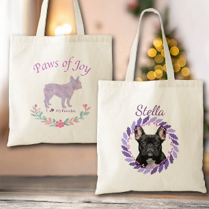 Chic Lavender French Bulldog   Custom Christmas Tote Bag
