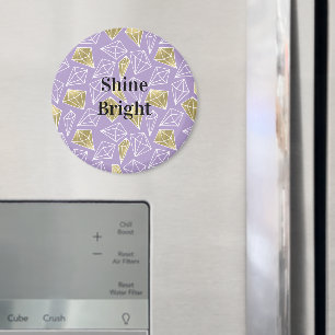 Chic Lavender Gold Diamonds Christmas Magnet
