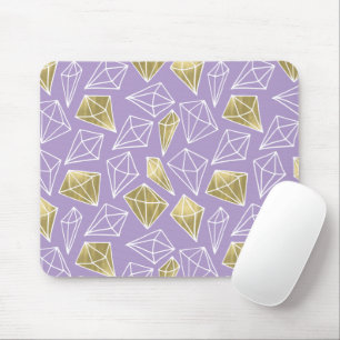 Chic Lavender Gold Diamonds Christmas Mouse Pad