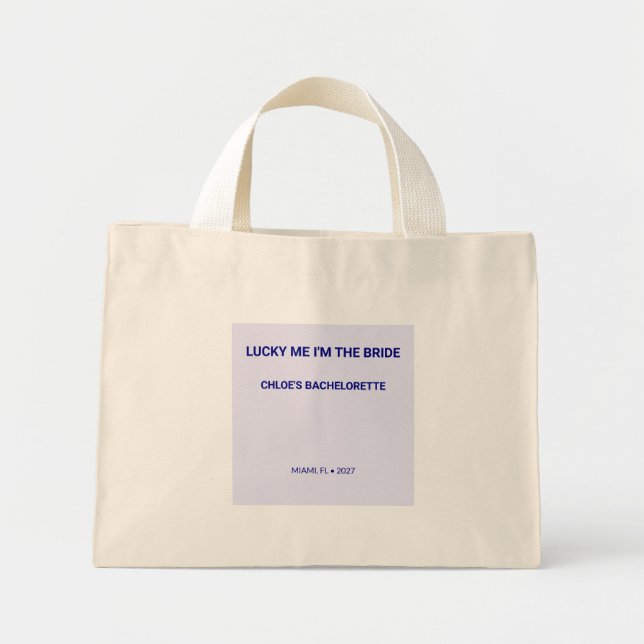 Chic Lavender Lucky Me Im The Bride  Mini Tote Bag (Front)