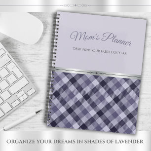 Chic Lavender Plaid Boutique Designer Style  Planner