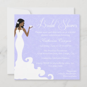 Chic Lavender Wine Damask Bridal Shower Invitation