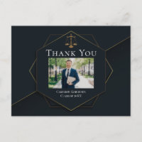 Chic Law School Photo Lawyer Graduation Thank You