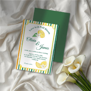 Chic Lemon and Lime Floral Wedding Invitation