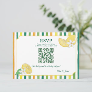 Chic Lemon and Lime Floral Wedding RSVP Card