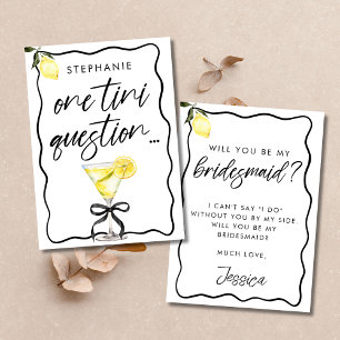 Chic Lemon Drop Martini Bridesmaid Proposal Card