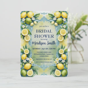 Chic Lemon Mediterranean Summer Bridal Shower Invitation