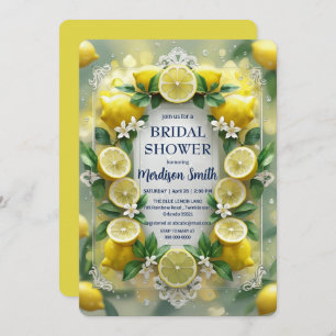 Chic Lemon Mediterranean Summer Bridal Shower Invitation