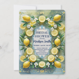 Chic Lemon Mediterranean Summer Bridal Shower   Invitation