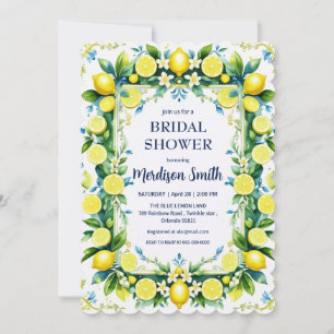 Chic Lemon Mediterranean Summer Bridal Shower   Invitation