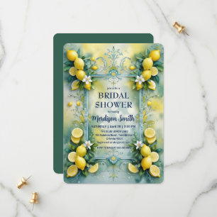 Chic Lemon Mediterranean Summer Bridal Shower Save The Date