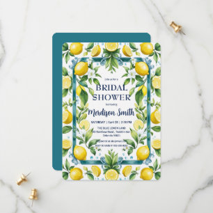Chic Lemon Mediterranean Summer Bridal Shower Save The Date