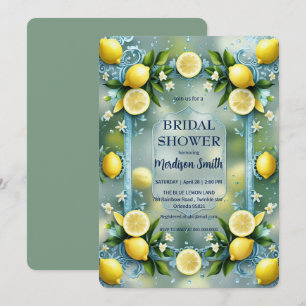 Chic Lemon Mediterranean Summer Bridal Shower Save The Date