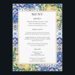 Chic Lemons Floral Greenery Mosaic Wedding Menu<br><div class="desc">Personalise this elegant timeless wedding menu with your own wording easily and quickly,  simply press the customise it button to further re-arrange and format the style and placement of the text.  Double sided. The Happy Cat Studio</div>