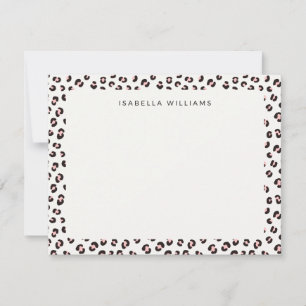 Chic Leopard Animal Print Pattern Name Card