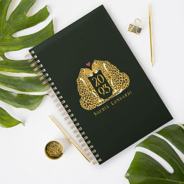 Chic Leopard Love on Dark Green Planner