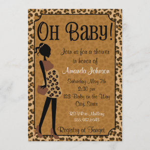 Chic Leopard Mummy-to-be Baby Shower Invitation