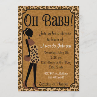 Chic Leopard Mummy-to-be Baby Shower Invitation