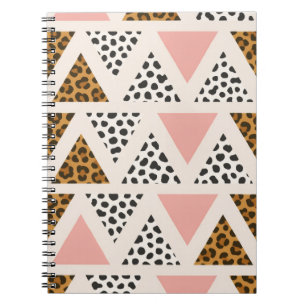 Chic Leopard & Pink Triangle Pattern Notebook