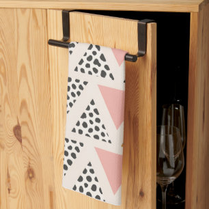 Chic Leopard & Pink Triangle Pattern Tea Towel