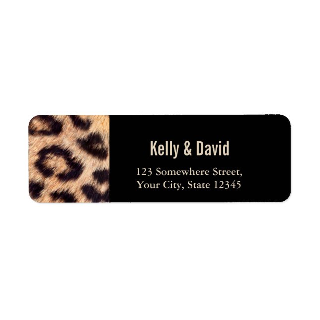 Chic Leopard Print Wedding Return Address (Front)