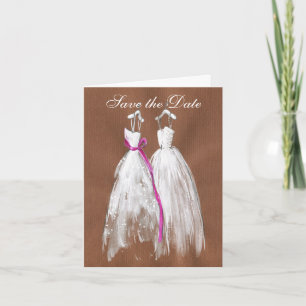 Chic Lesbian Gay Save the Date Notecard
