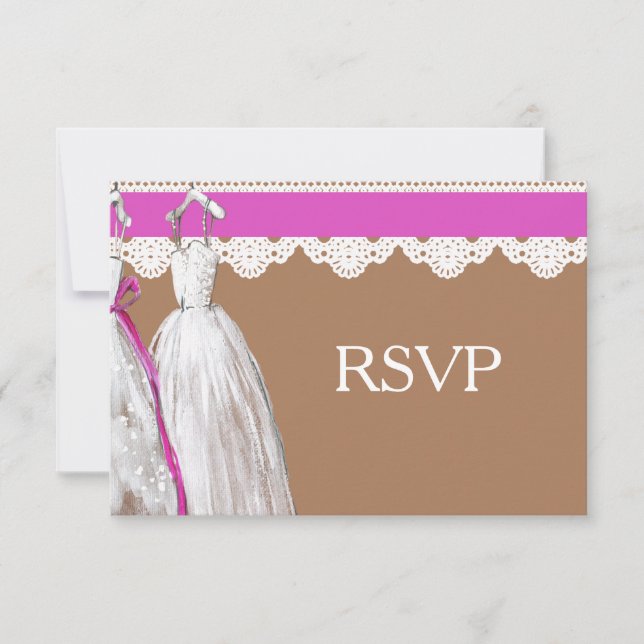 Chic Lesbian Gay Wedding RSVP Two Brides (Front)
