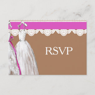 Chic Lesbian Gay Wedding RSVP Two Brides Card