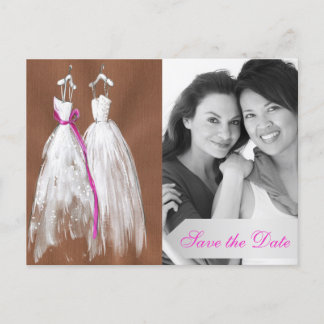 Chic Lesbian Photo Save the Date Postcard