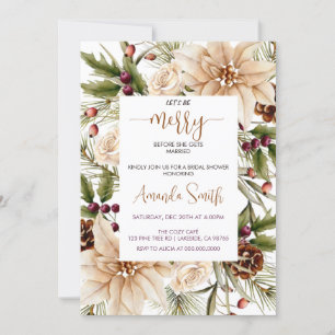 Chic let's merry christmas bridal shower invitation