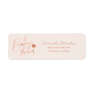 Chic Lettered Rose Gold Foil Blush Baby Shower