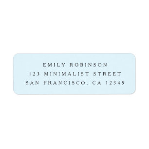 Chic light baby blue minimalist return address
