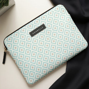 Chic Light Blue Diamonds Pattern Laptop Sleeve