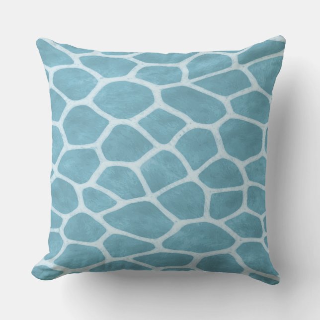 Chic Light Blue Giraffe Print Throw Pillow (Front)