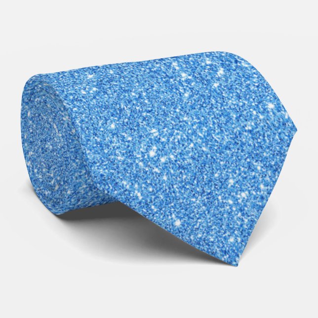  Chic Light Blue Glitter Formal Neck Tie (Rolled)