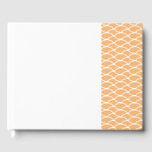 Chic Light Peach Right Offset Tiled Waves On White
