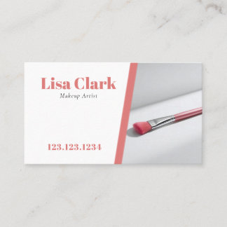 Chic Light Pink Makeup Brush Beauty Salon  Business Card