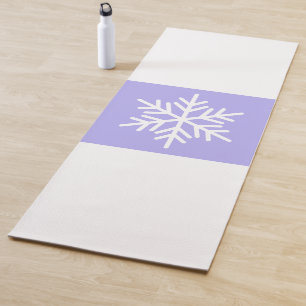 Chic Light Purple Centre White Stripes Snowflake Yoga Mat