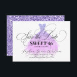 Chic Light Purple Glitter Dress Sweet 16 Birthday Save The Date<br><div class="desc">Chic Light Purple Glitter Dress Sweet 16 Birthday Save the Date</div>