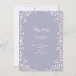 Chic Light Purple Wedding Registry Enclosure Card