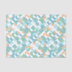 Chic Light Teal Blue Green Circles Art Pattern Tissue Paper