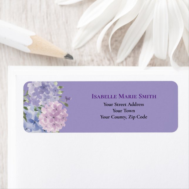 Chic Lilac Blue Hydrangea Flowers Wedding Invite (Insitu)
