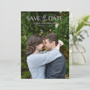 Chic Lilac Photo Modern Wedding Save The Date