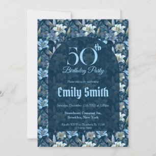Chic Lilies Themed 10Th Birthday Invitation
