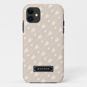 Chic Linen Beige Tribal Arrows Personalised Case-Mate iPhone Case