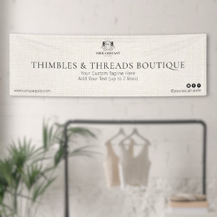 Chic Linen Elegant Business Logo Event Marketing Banner